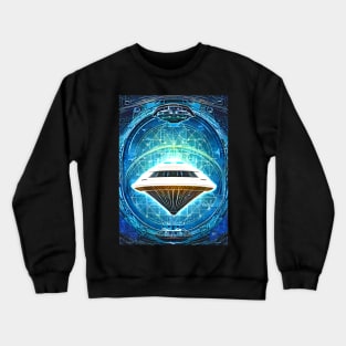 UFO Schematic Artwork - AI Generated Sci Fi Concept Art - Crewneck Sweatshirt